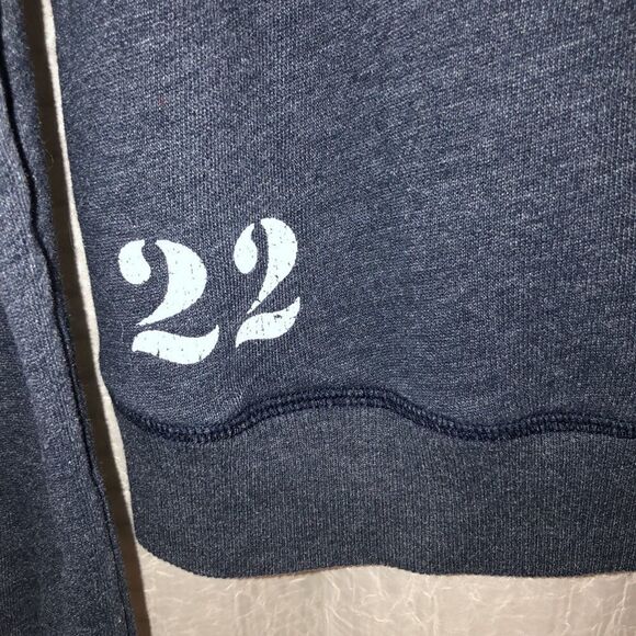Hollister M Navy White Cotton Blend Hoodie with a Kangaroo Pocket - Picture 10 of 13